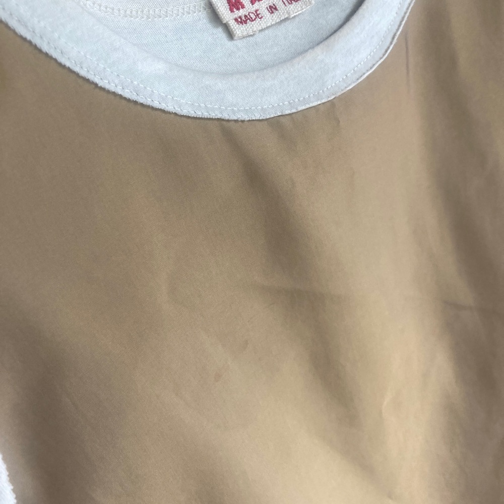 Marni tank iridescent top silk blouse color block tan cream 42  medium - Picture 3 of 8